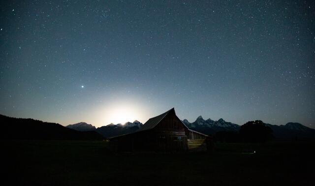 Night sky over the Tetons