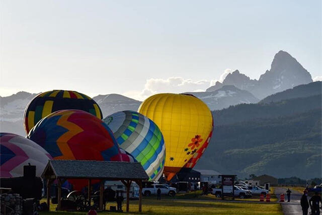 Hot air balloons at the Teton Valley Balloon Rally